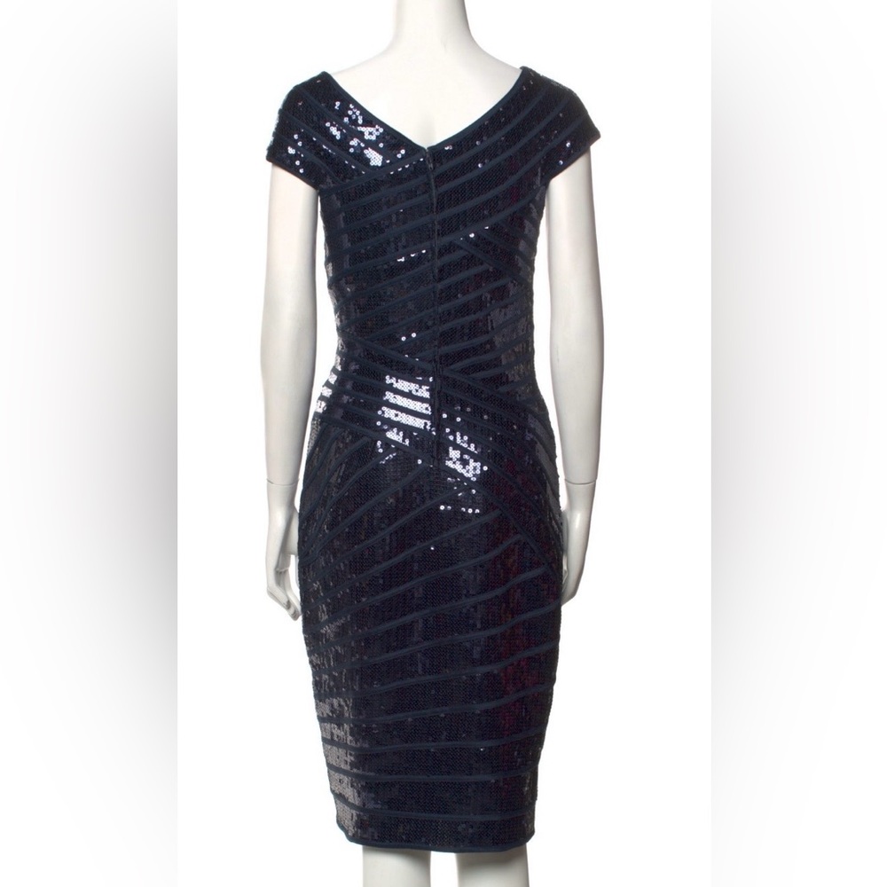 Tadashi Shoji Navy Blue Sequin Midi Dress - Picture 2 of 6